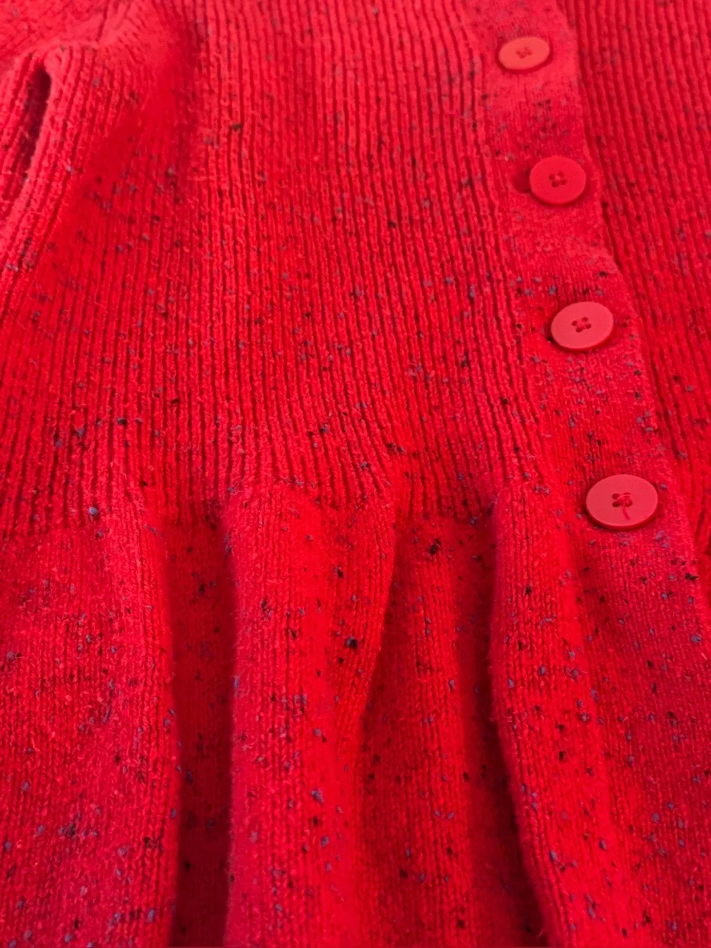 Coldwater Creek Red Peplum Button-Front Cardigan, Preppy Classic Academia- sz M - Picture 7 of 15